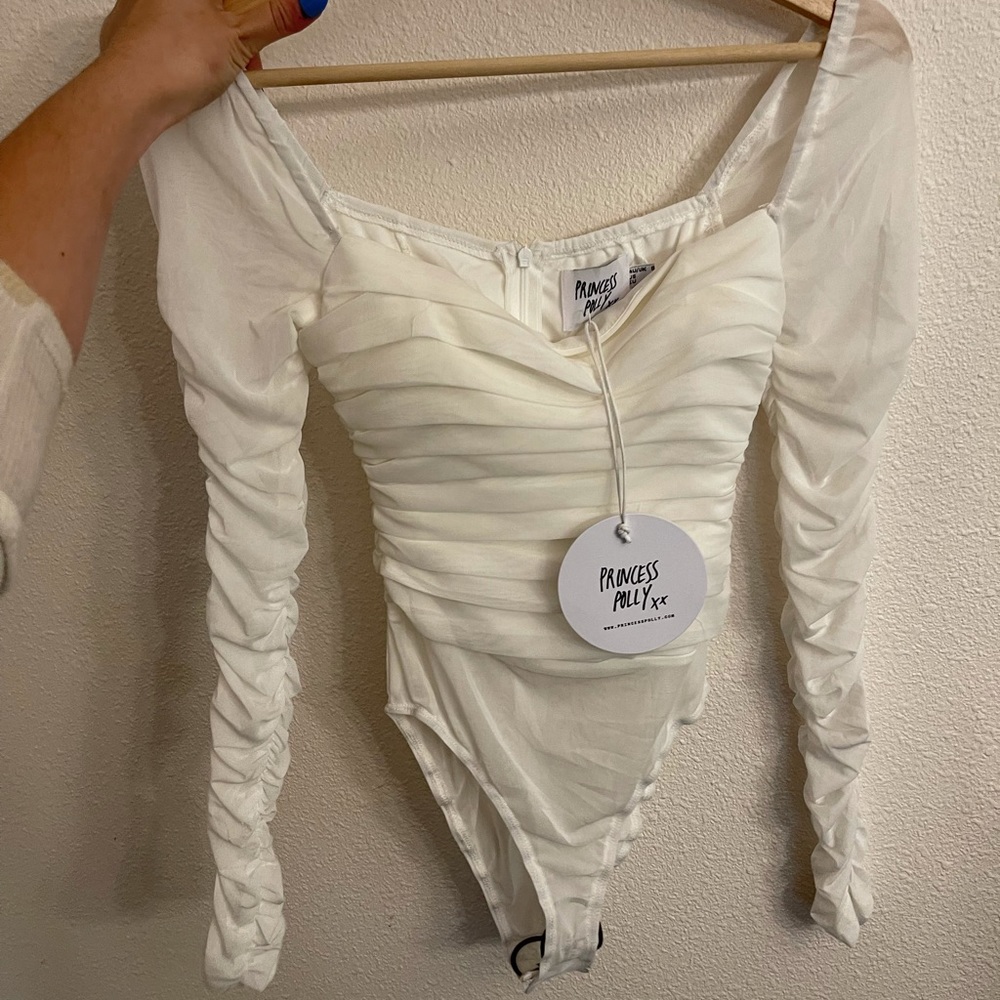 Delaney White Bodysuit Princess Polly